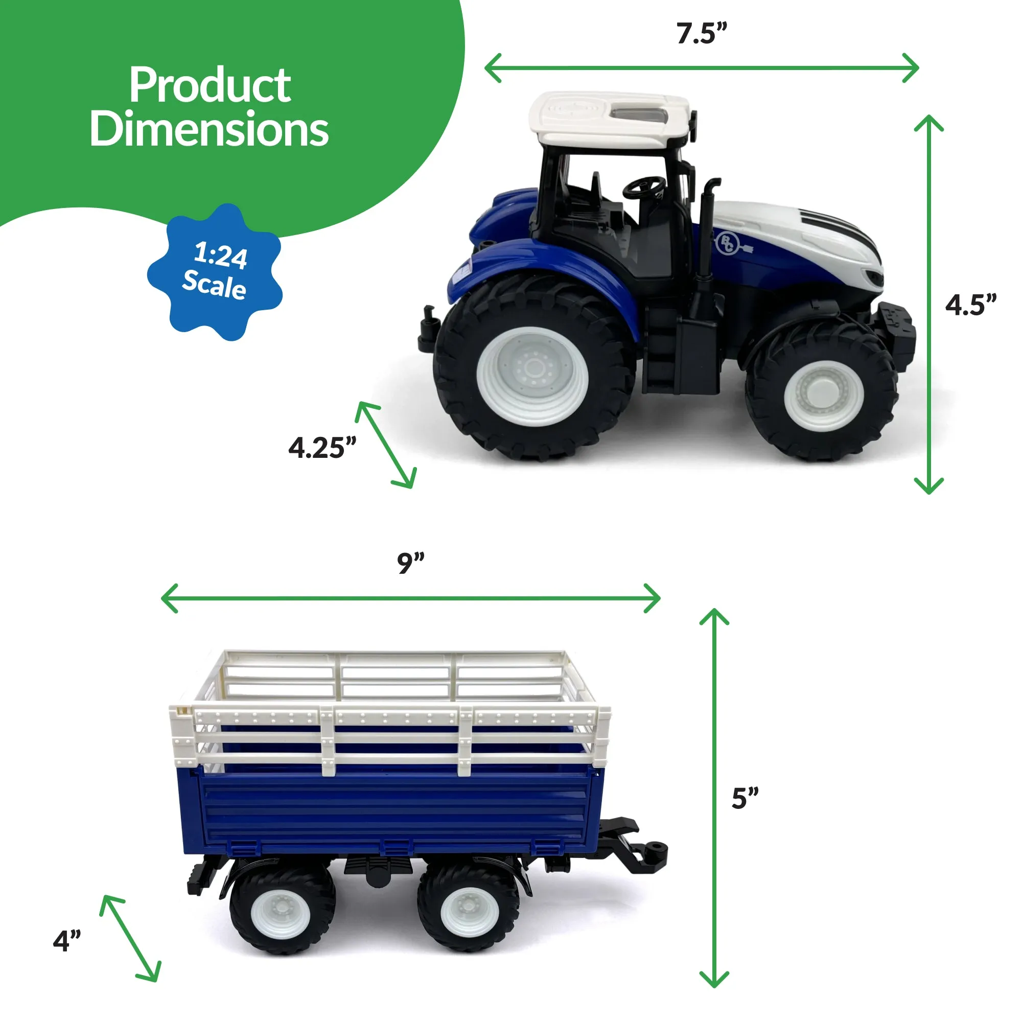 1:24 Scale R/C Tractor & Trailer Combo