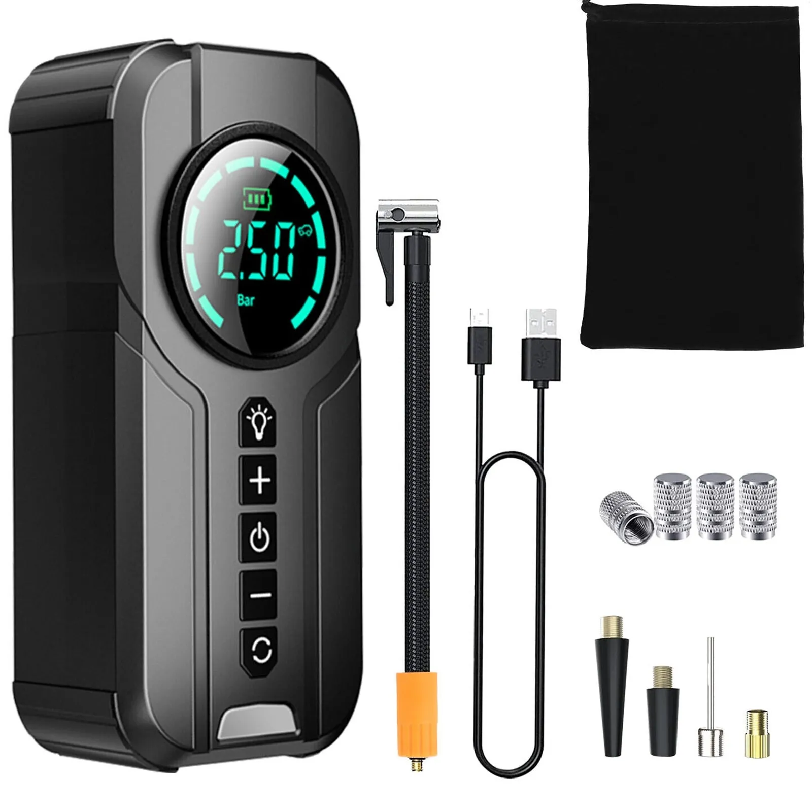 150PSI Tire Inflator Air Compressor LCD Display Cordless Easy