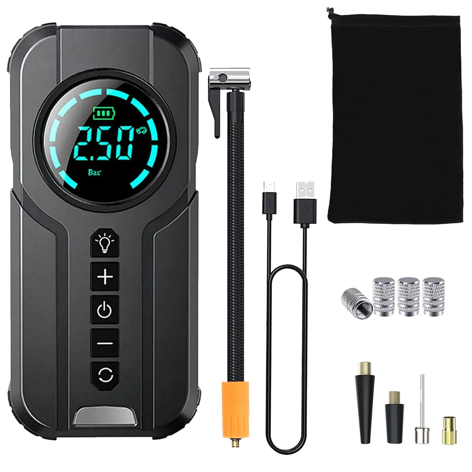 150PSI Tire Inflator Air Compressor LCD Display Cordless Easy