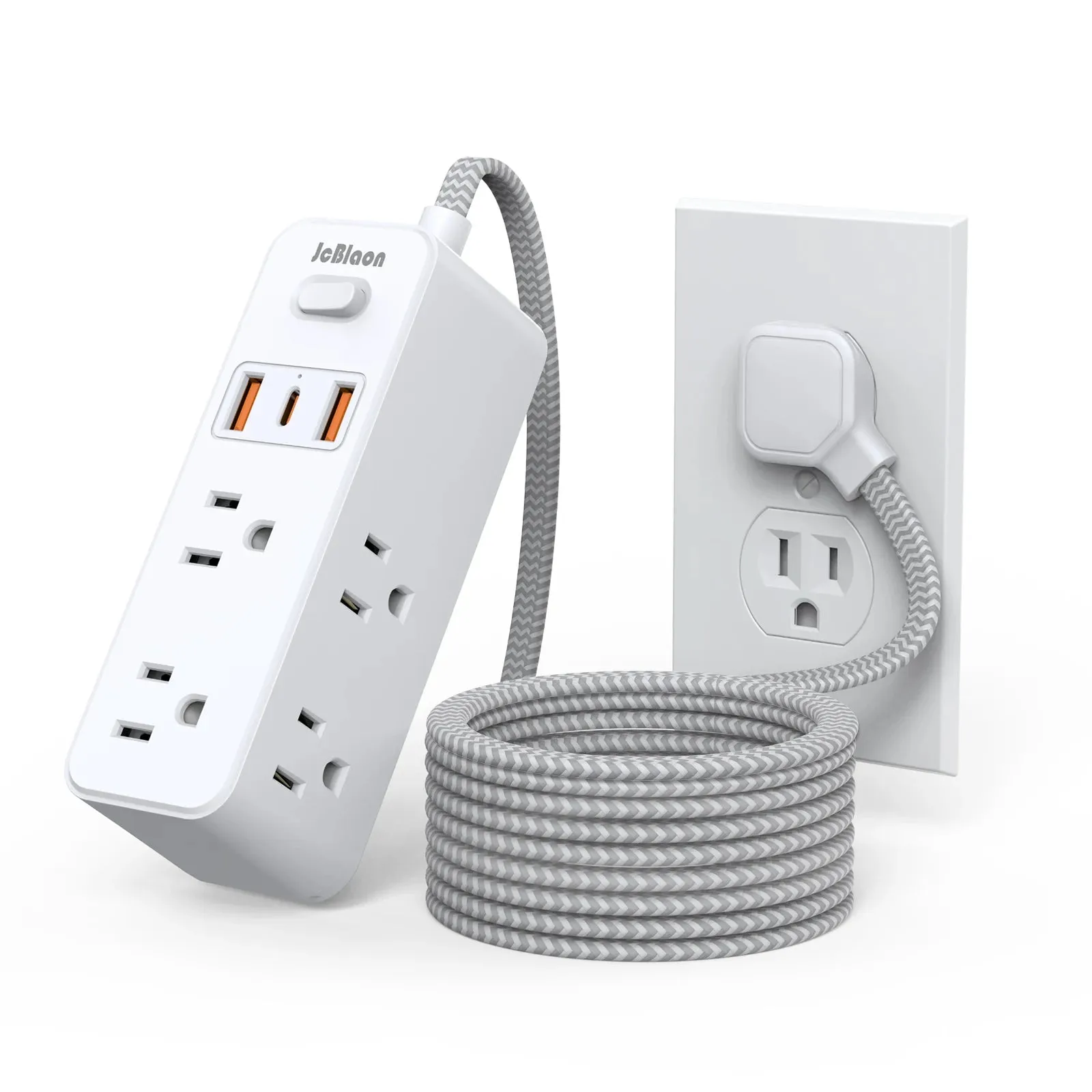 1.5m Braided Cable Electrical Socket Smart USB  Multitap Power Strip