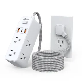 1.5m Braided Cable Electrical Socket Smart USB  Multitap Power Strip