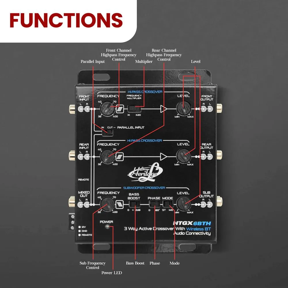 3 Way Active Crossover With Bluetooth Wireless Audio Connectivity