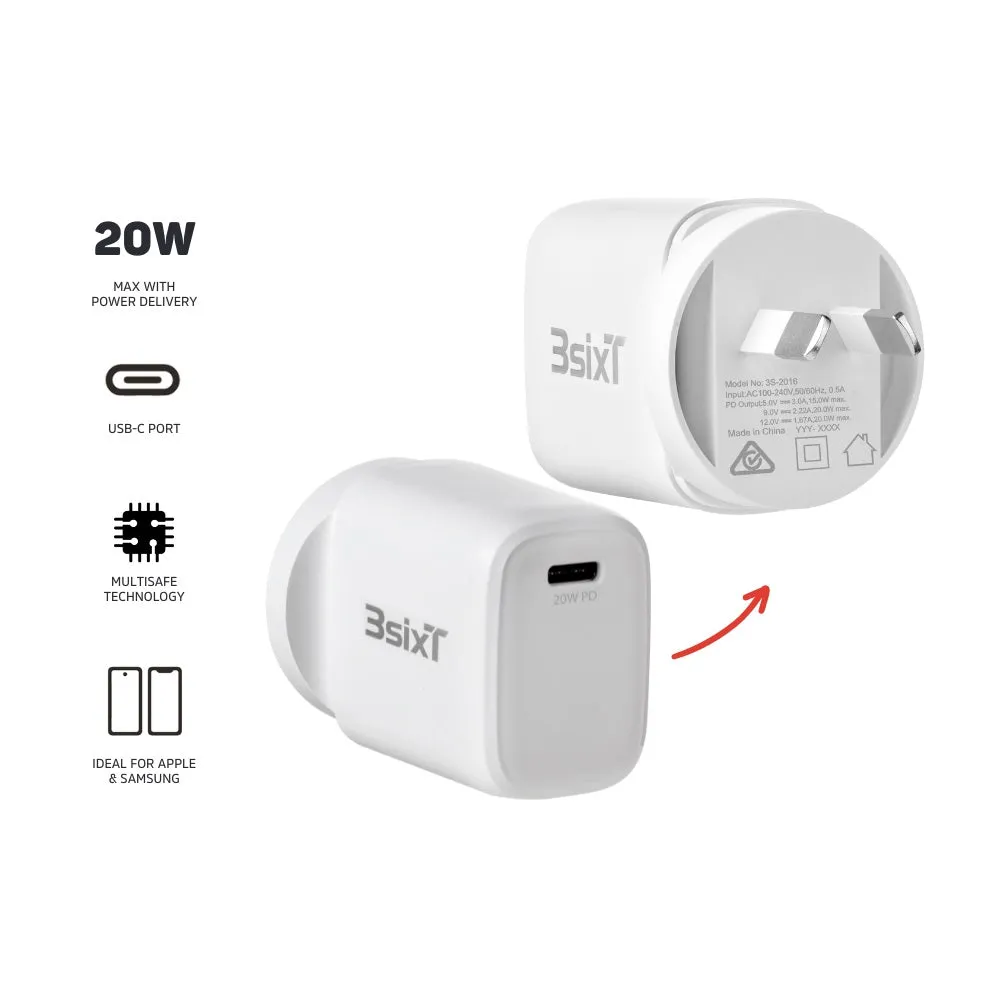 3sixT Wall Charger ANZ 20W USB-C PD