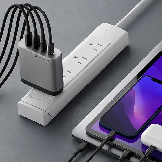 4 Port 100W GaN Charger - Includes 2m USB-C Cable