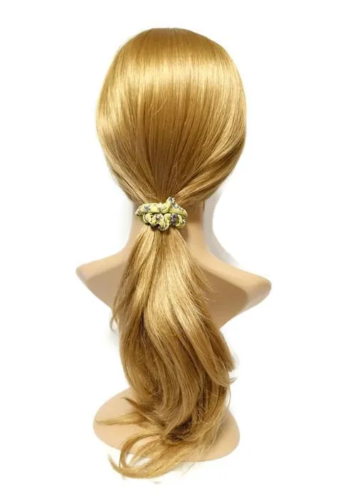 A Pack of 4 Chiffon Floral Mini scrunchies Ponytail Holder elastic hair scrunchy  for Women