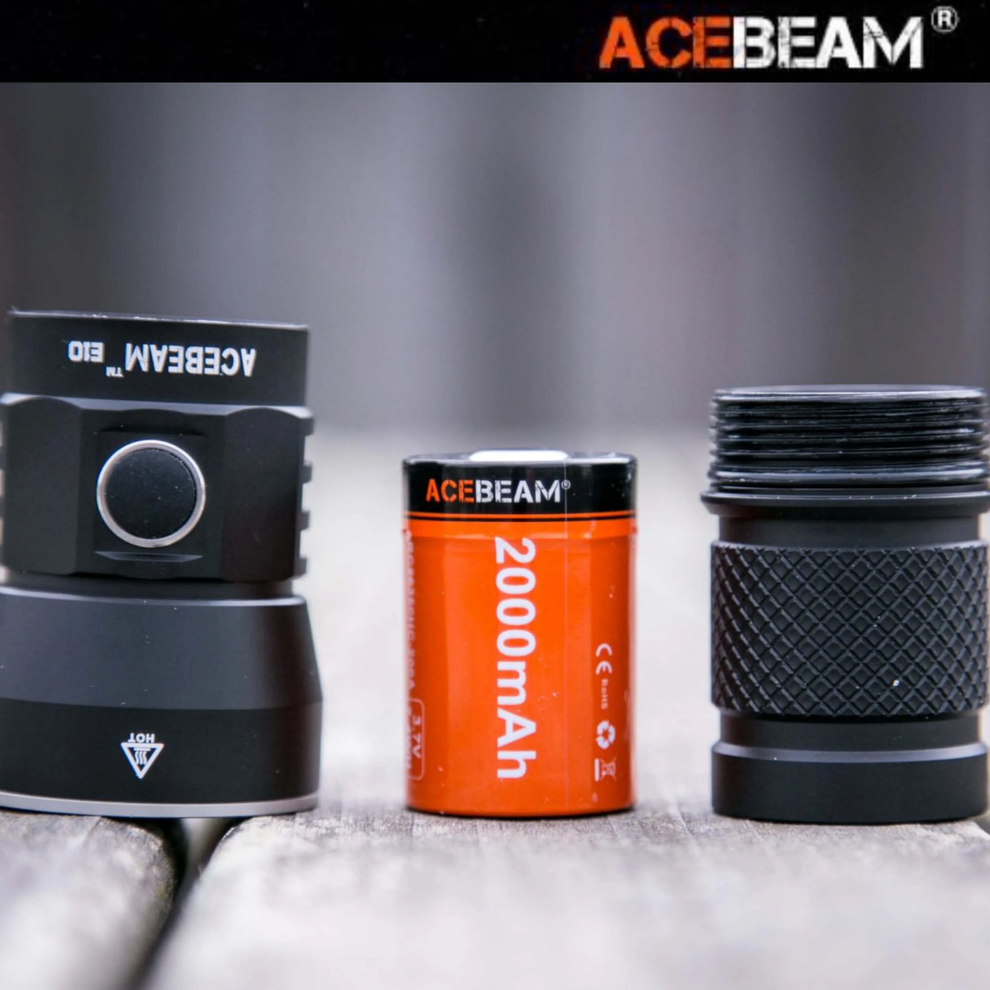 ACEBEAM ARC26350HC-200A 2000mAh 3.7V High-drain Micro USB Rechargeable Li-ion Battery
