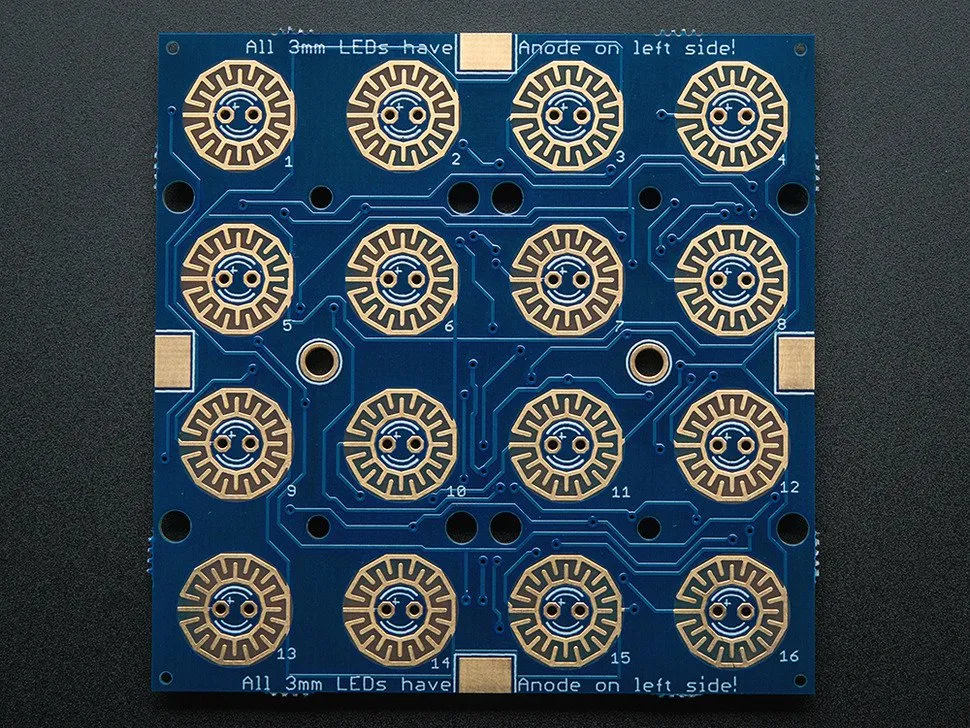 Adafruit Trellis Monochrome Driver PCB for 4x4 Keypad & 3mm LEDs