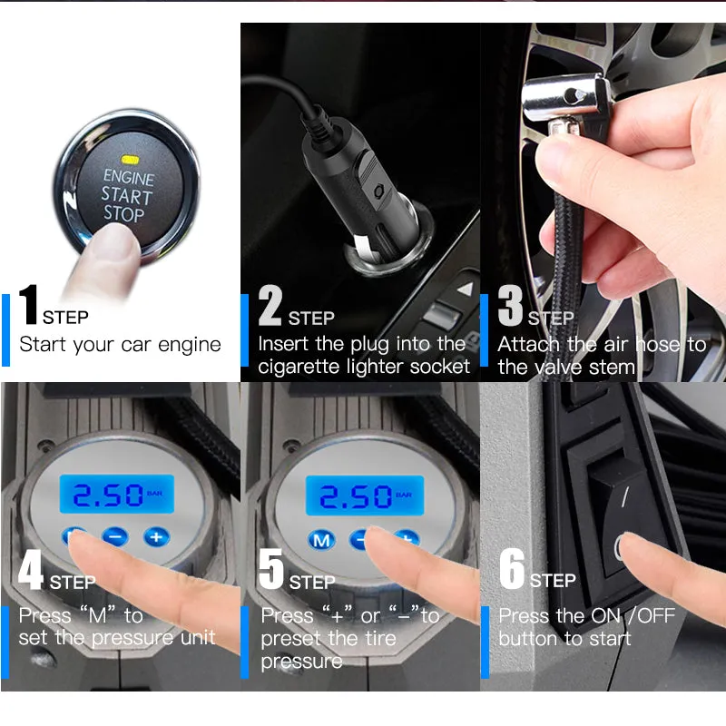 Air Compressor Tire Inflator Portable Air Pump for Car Tires