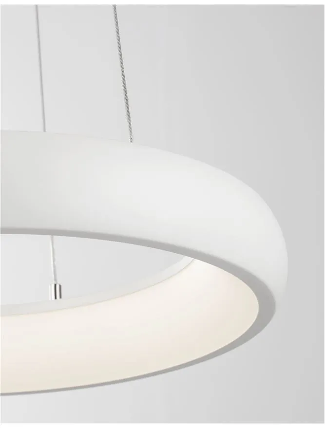 ALB Sandy White Aluminium & Acrylic Dimmable Inner Light Ring Pendant Small - ID 10374