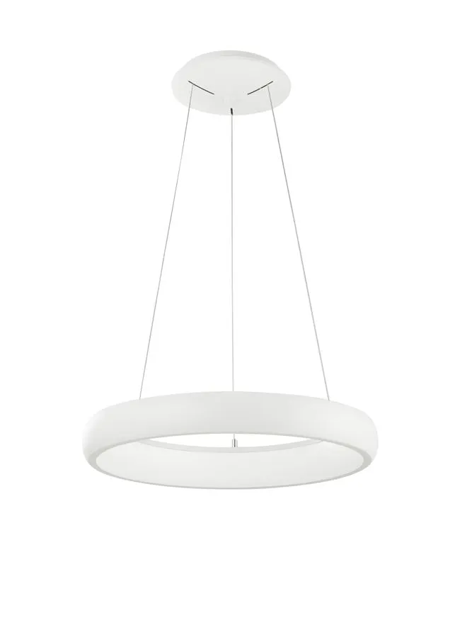 ALB Sandy White Aluminium & Acrylic Dimmable Inner Light Ring Pendant Small - ID 10374