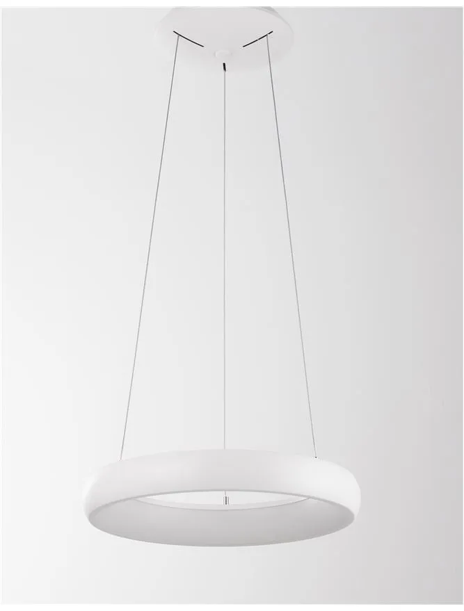 ALB Sandy White Aluminium & Acrylic Dimmable Inner Light Ring Pendant Small - ID 10374