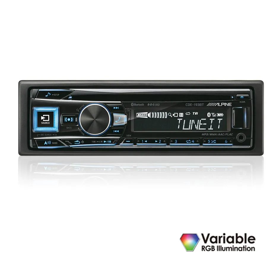 Alpine CDE-193BT MP3 Player With USB CD & Bluetooth