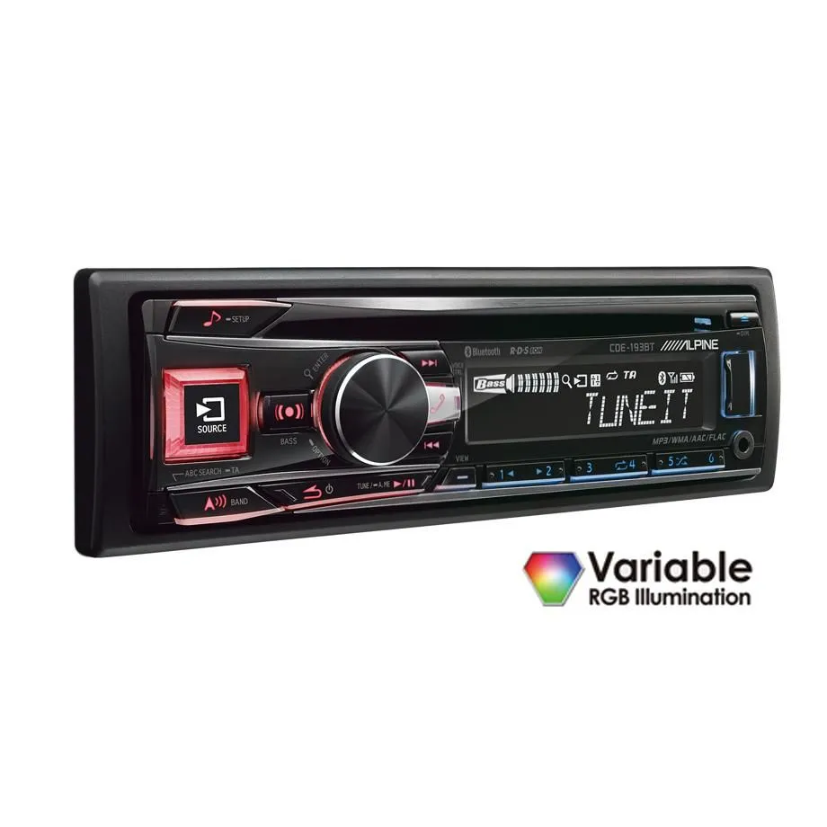 Alpine CDE-193BT MP3 Player With USB CD & Bluetooth