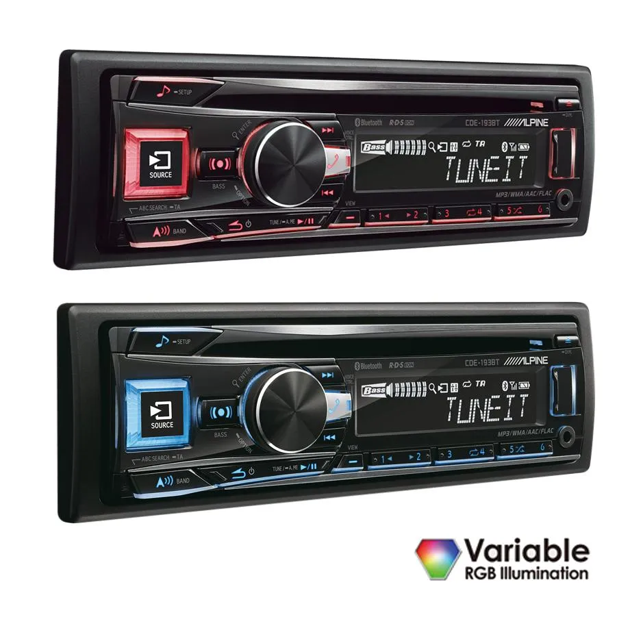 Alpine CDE-193BT MP3 Player With USB CD & Bluetooth