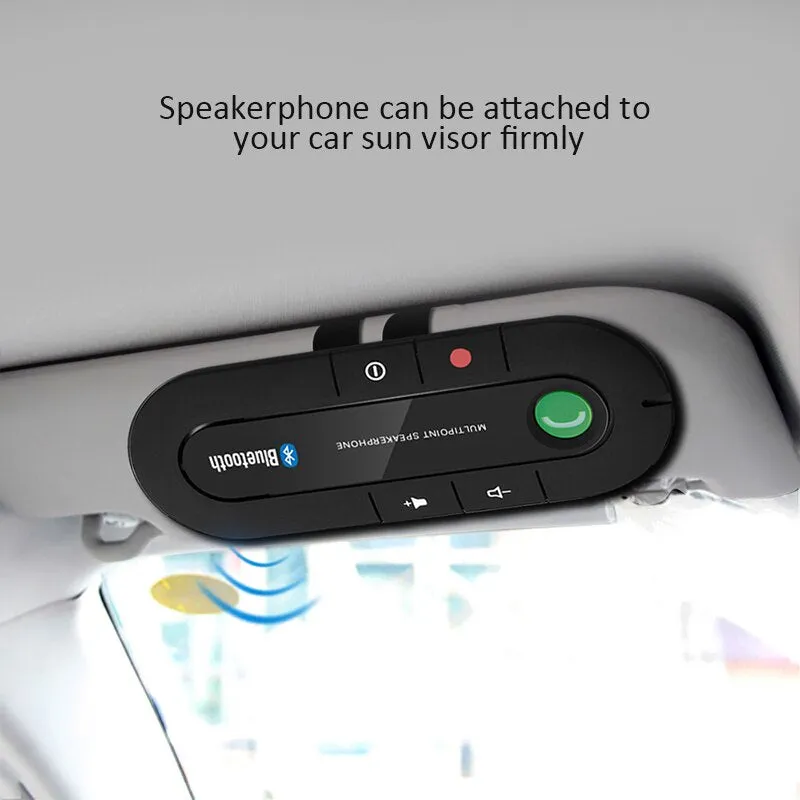 ANLUD Bluetooth Handsfree Car Kit Wireless Bluetooth Speaker Phone MP3 Music Player Sun Visor Clip Speakerphone with Car Charger