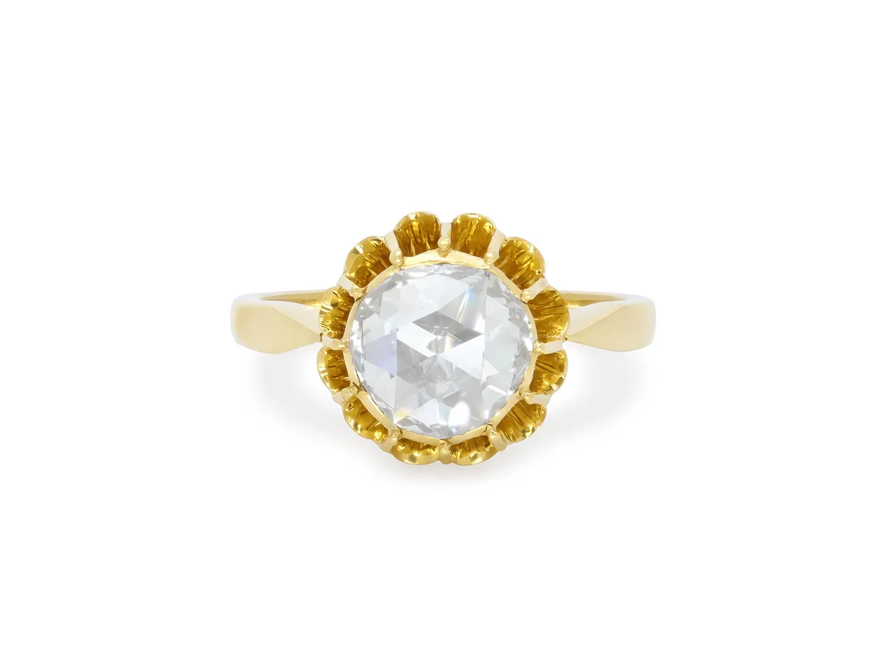 Antique-style Rose-cut Diamond Ring in 18K Gold