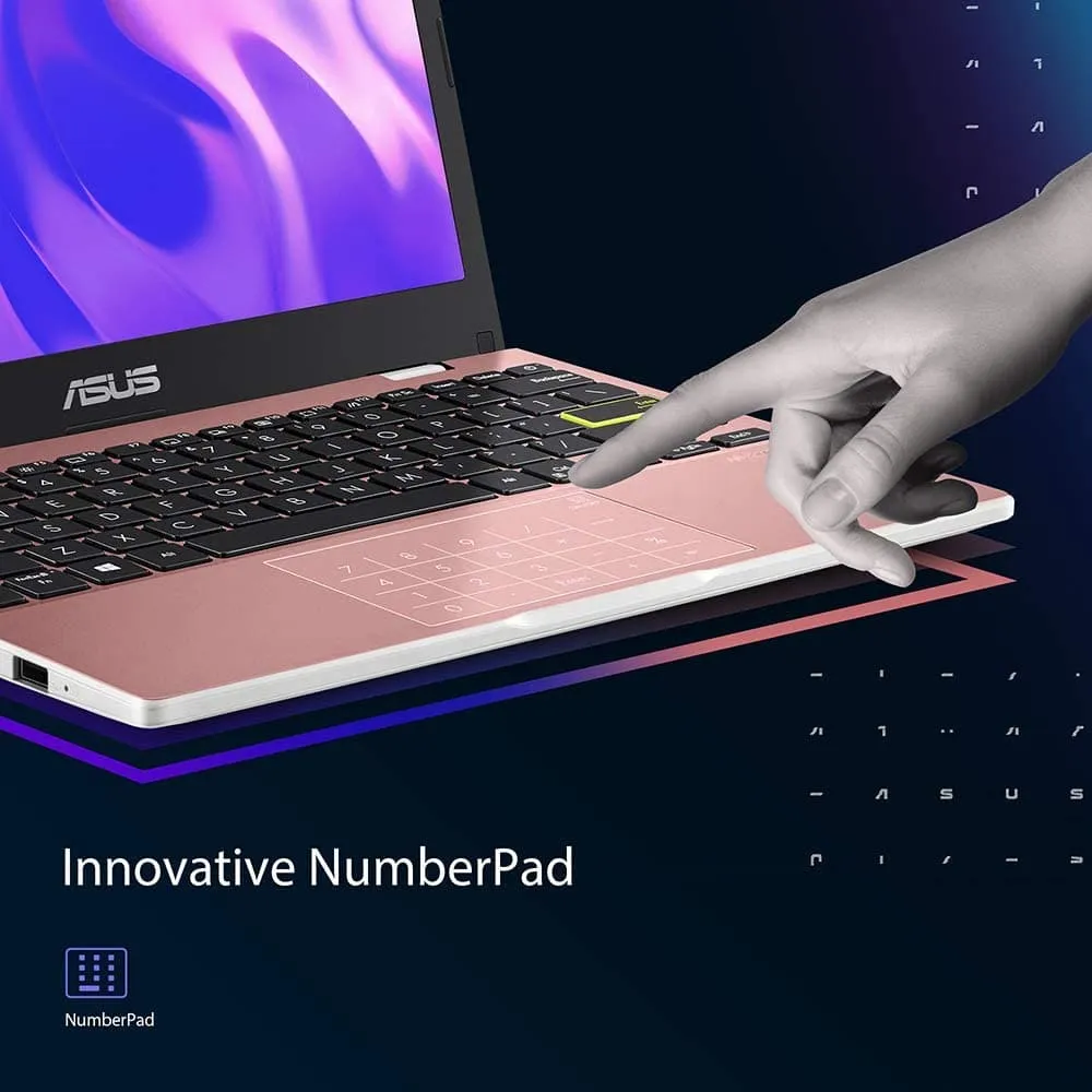 ASUS VivoBook E410MA 14 Inch Laptop, Intel Celeron N4020, 4 GB RAM, 64 GB eMMC, Windows 10 - Rose Gold