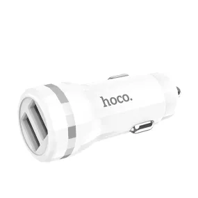 Automobilinis įkroviklis Hoco Z27 (2.4A) baltas