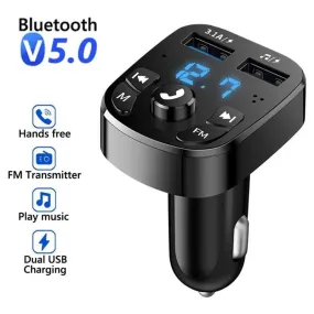 Bluetooth Car FM Transmitter: Wireless Handsfree MP3 Player & Dual USB Charger