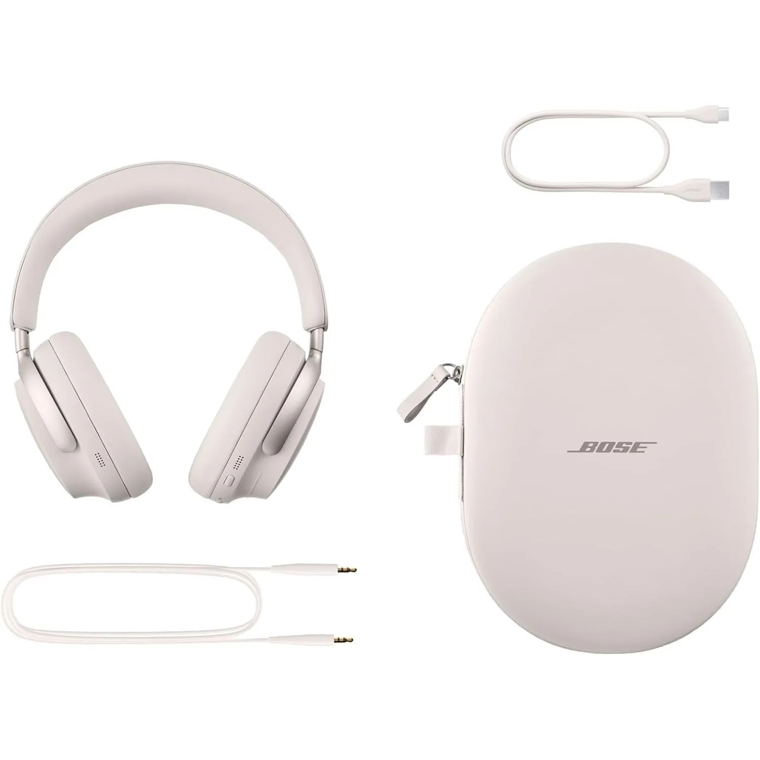 Bose QuietComfort Ultra Wireless Noise Cancelling Headphones with Mic, Spatial Audio, 24-Hour Battery - White Smoke