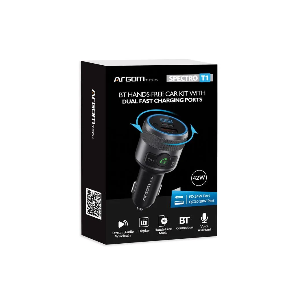 BT HANDS FREE CAR KIT WITH DUAL FAST CHARGING PORTS