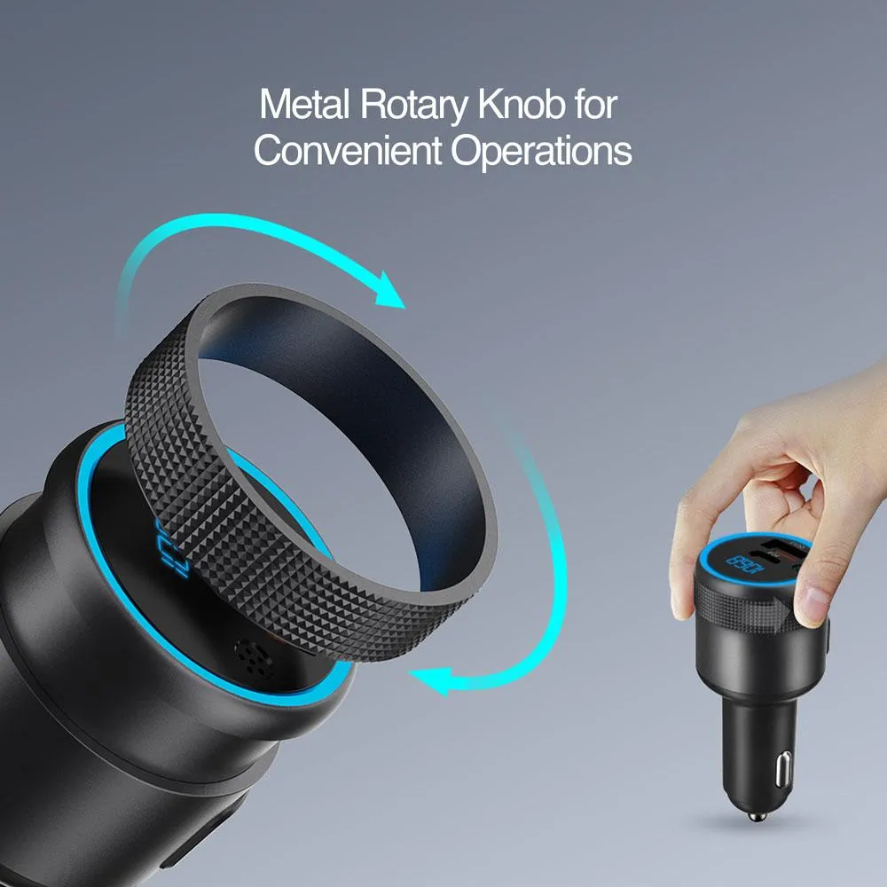 BT HANDS FREE CAR KIT WITH DUAL FAST CHARGING PORTS
