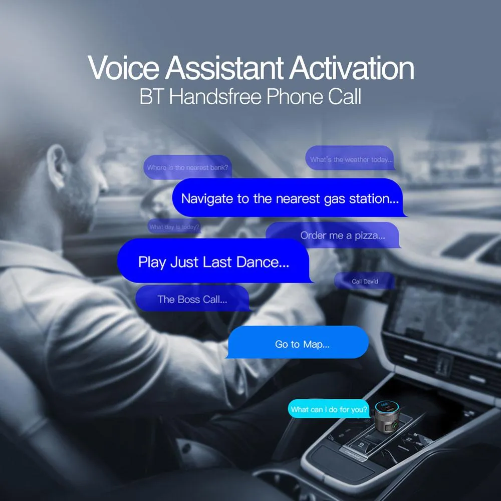 BT HANDS FREE CAR KIT WITH DUAL FAST CHARGING PORTS
