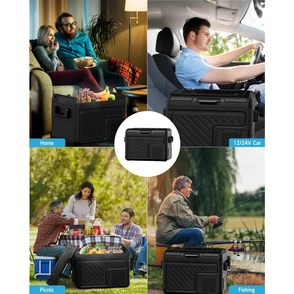 Car Refrigerator, 40Liter(42qt) RV Refrige with 12/24V DC & 110-240V AC, Portable Freezer Electric Compressor Cooler