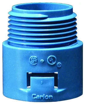 Carlon A243D-CAR Conduit Adapter, 1/2 in MPT, 1.4 in L, PVC, Blue :EA: QUANTITY: 1