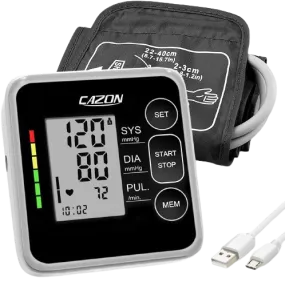 CAZON Upper Arm Blood Pressure Monitor - Digital, Automatic, and Accurate for Home Use