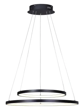 Chandelier - Canarm LEXIE Black 24" LCH128A24BK
