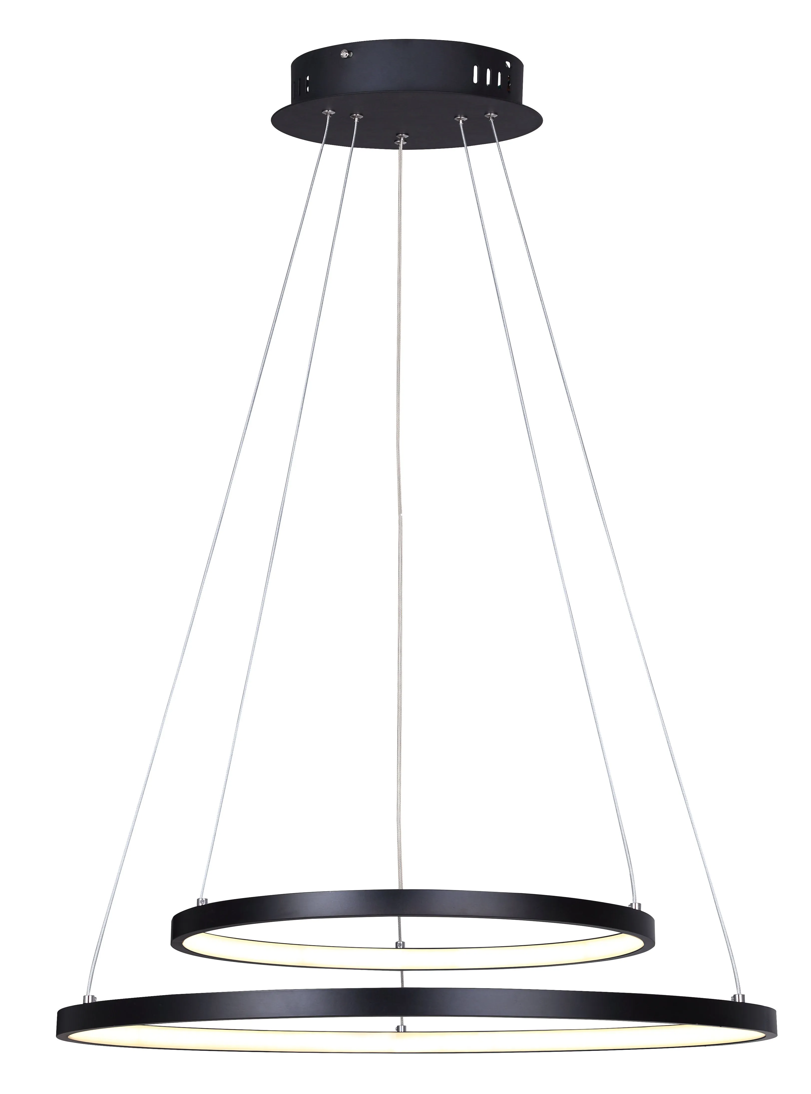 Chandelier - Canarm LEXIE Black 24" LCH128A24BK