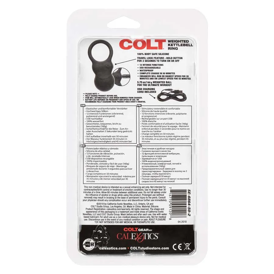 Colt Weighted Kettlebell Vibrating Cock Ring | 5.75 oz Heavy Stretching Device