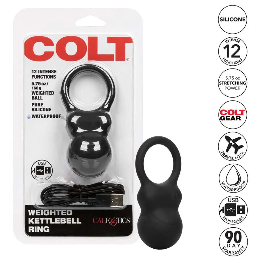 Colt Weighted Kettlebell Vibrating Cock Ring | 5.75 oz Heavy Stretching Device