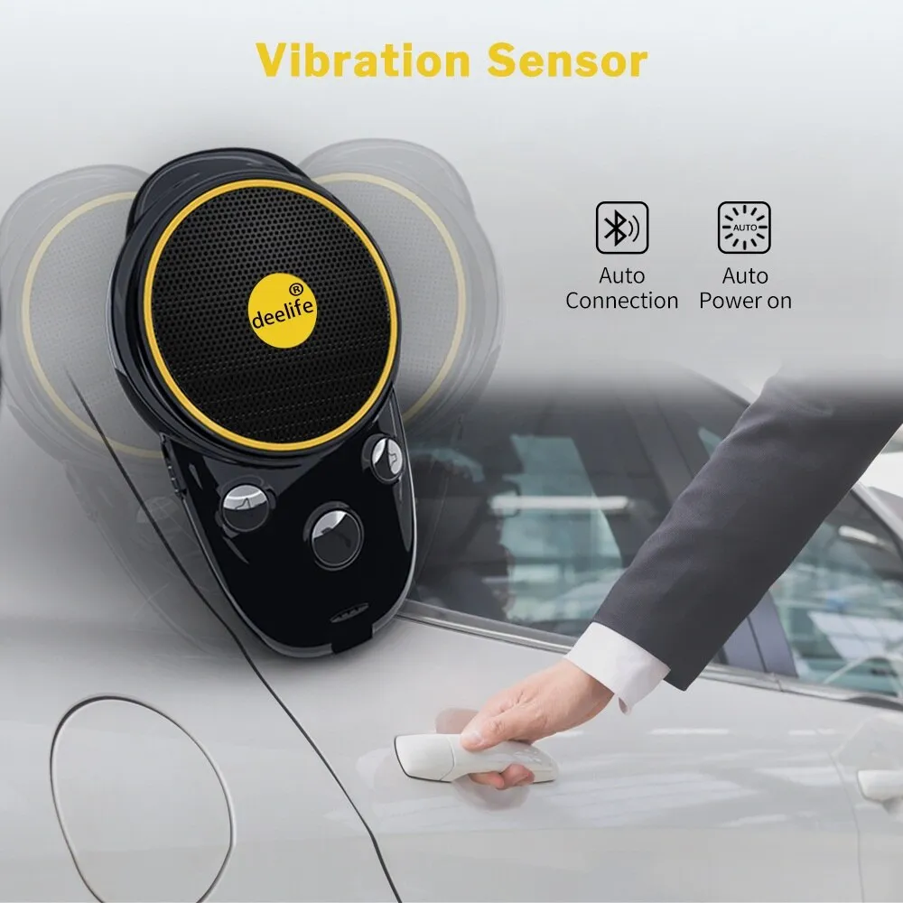 Deelife Handsfree Bluetooth Car Kit Sun Visor Speaker Auto Wireless Speakerphone Carkit for Phone Hands Free