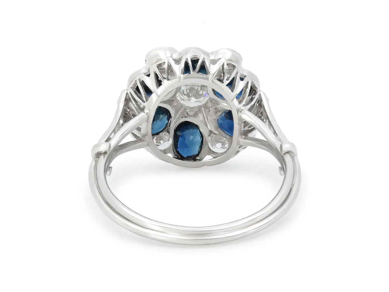 Diamond and Sapphire Ring in Platinum