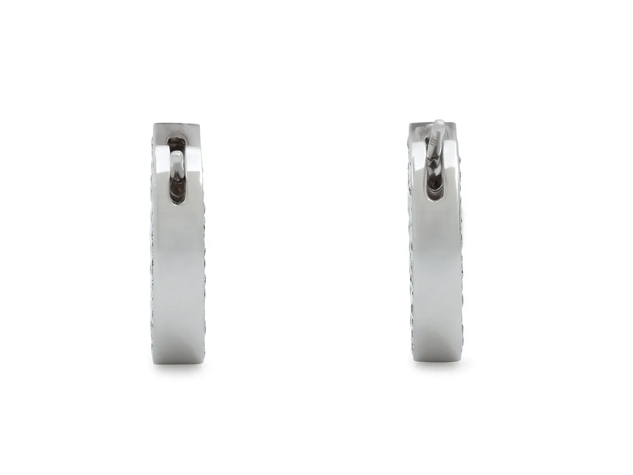 Diamond Huggie Earrings in 18K White Gold