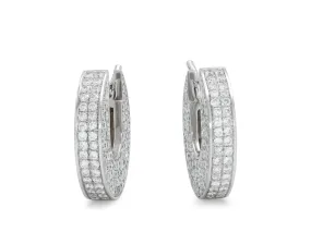 Diamond Huggie Earrings in 18K White Gold