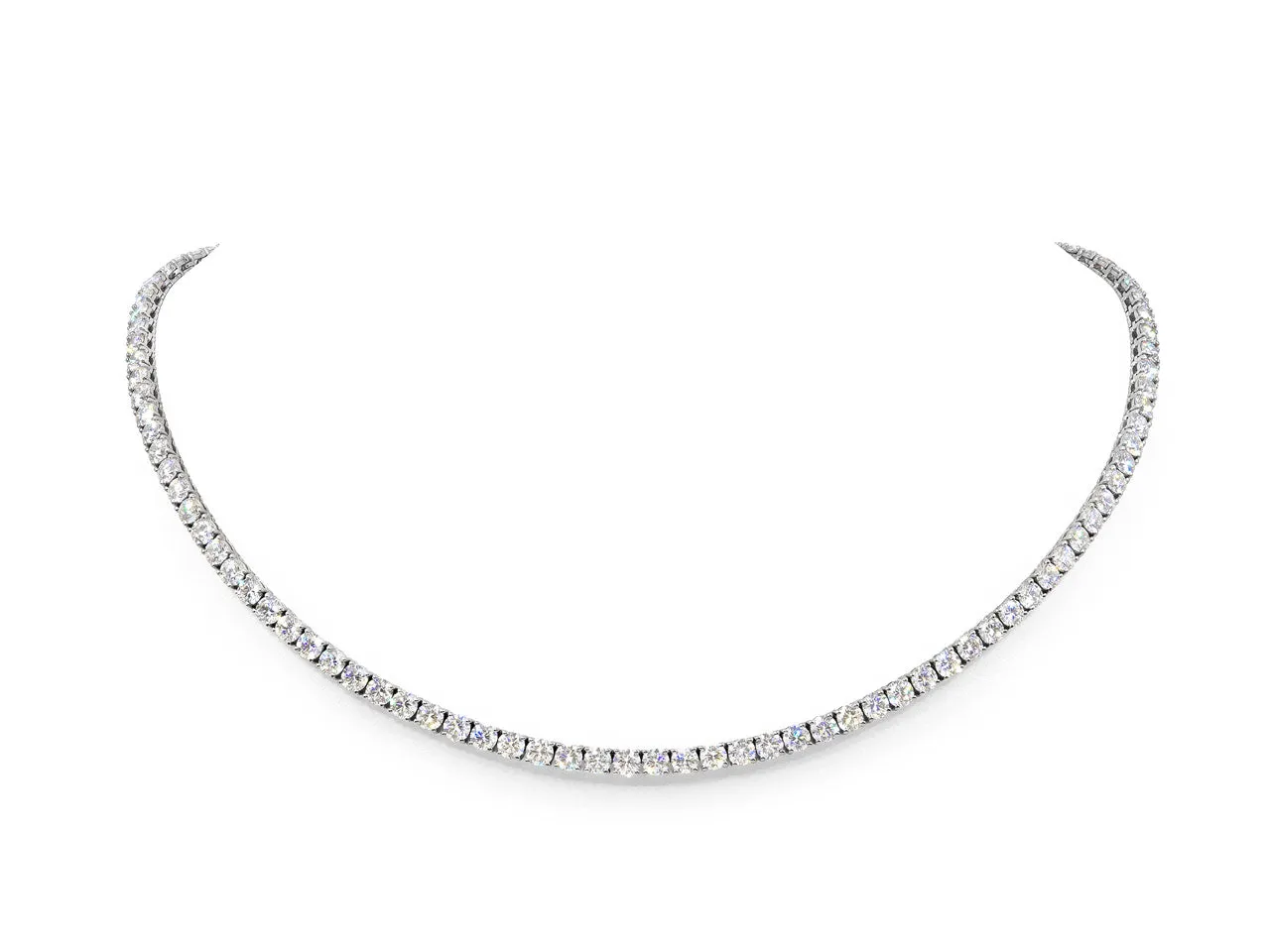 Diamond Rivière Necklace in 18K White Gold, 16.5 Inches