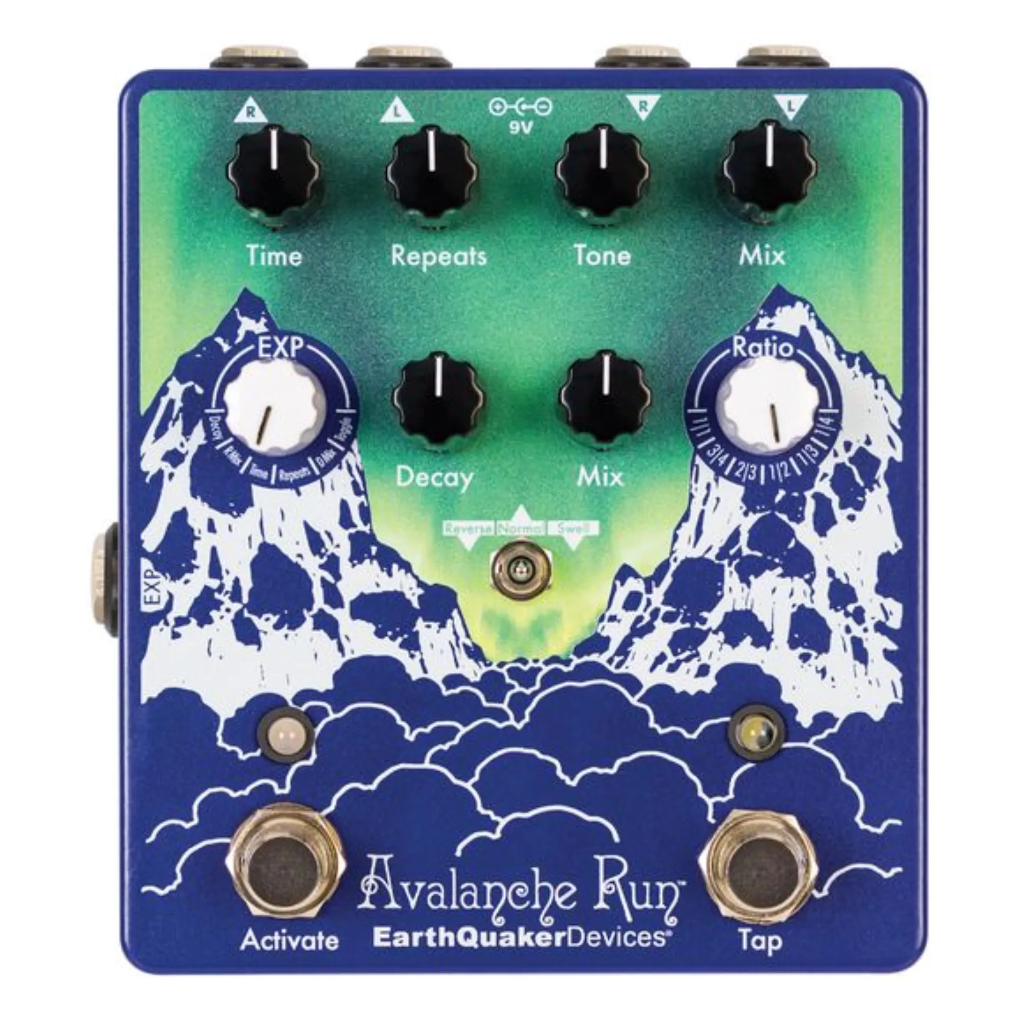 EarthQuaker Devices Limited Edition Aurora Borealis Avalanche Run V2, Stereo Delay/Reverb Effect Pedal w/Tap Tempo