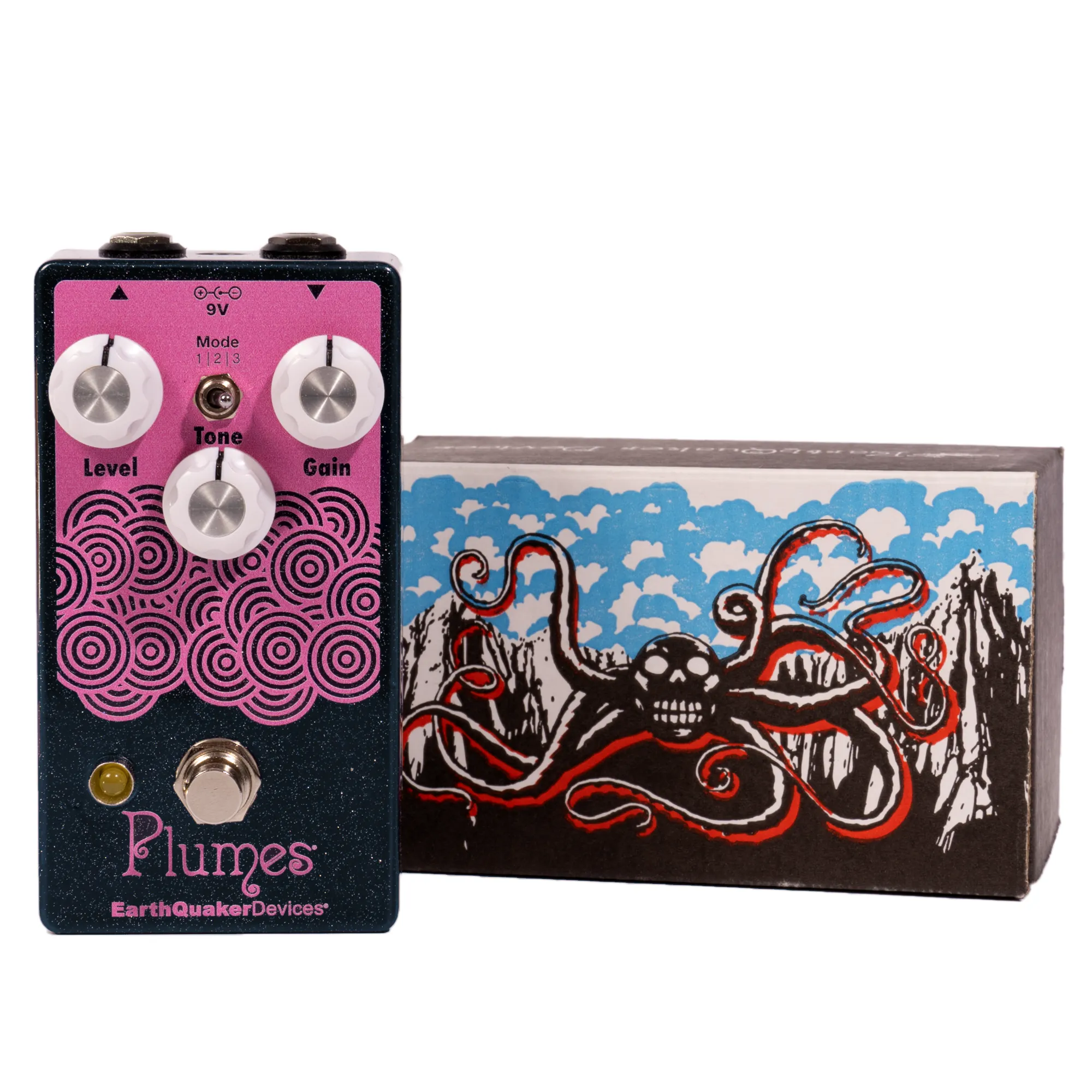 EarthQuaker Devices Plumes Small Signal Shredder Overdrive Pedal, Blue Steel Sparkle/Orchid