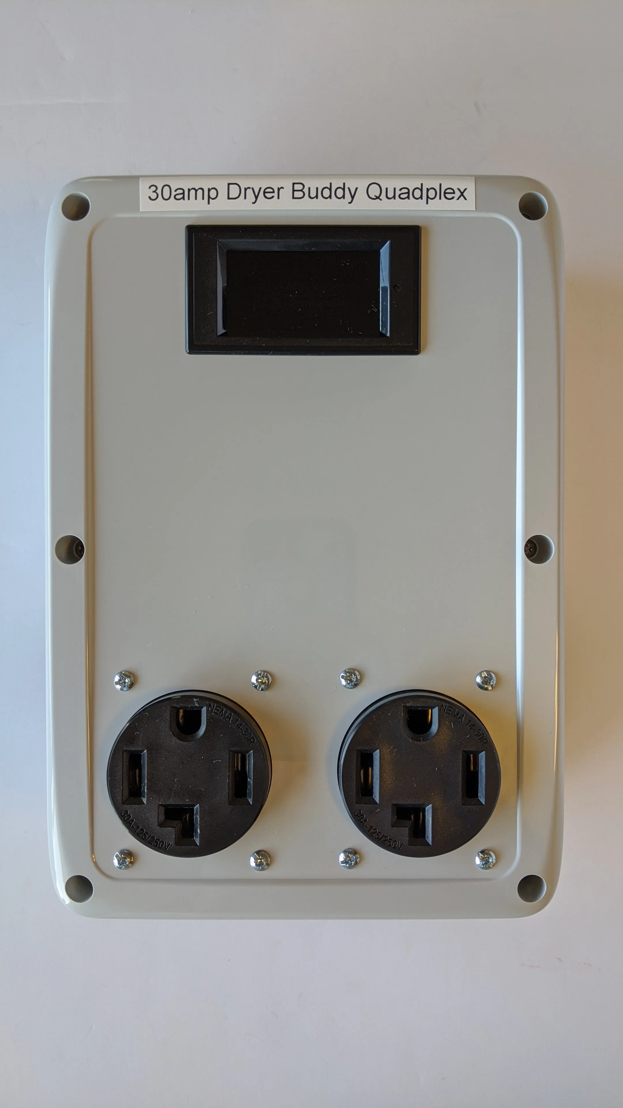 EasySplit 220™ Quadplex #10 30A 240v Splitter - modular input, to two 10-30 outlets and two 14-30 outlets with kWh meter, includes adapters #118 & 119