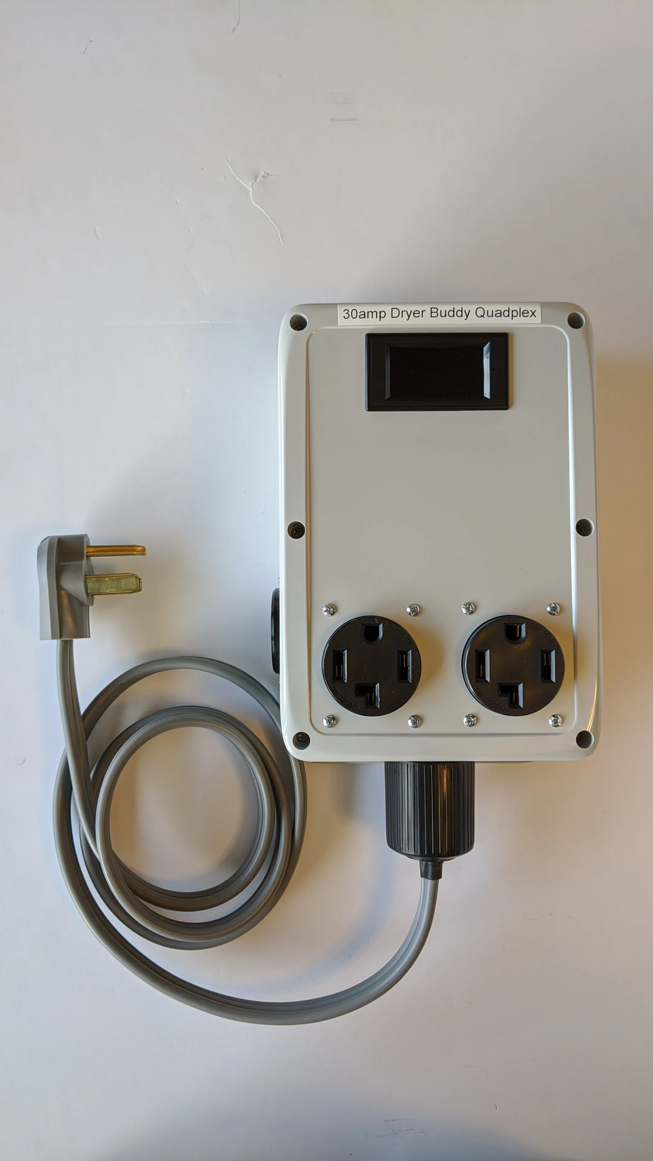 EasySplit 220™ Quadplex #10 30A 240v Splitter - modular input, to two 10-30 outlets and two 14-30 outlets with kWh meter, includes adapters #118 & 119