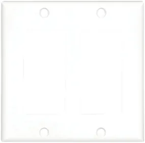 Eaton 2152W-BOX Wallplate, 4-1/2 in L, 4.56 in W, 2-Gang, Thermoset, White, High-Gloss
