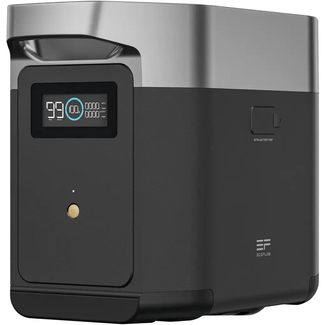 EcoFlow DELTA 2   Extra Battery 2048Wh 1.8kW Power Station | 200W Portable Mono Solar Panels