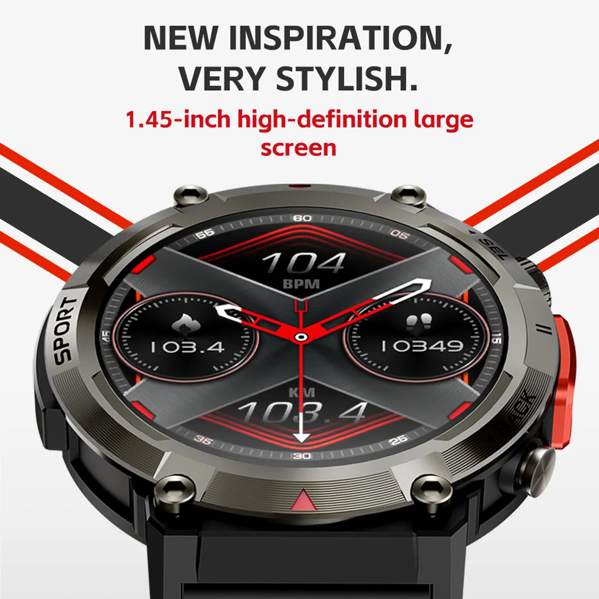 EIGIIS Smart Watch(Receive & Dial), Smartwatches with LED Flashing Light, 2023 Newest 1.45" TFT HD Full Touch Screen, Smart Watch for Men Women, Smart Watch with Health Tracker/Fitness Tracker/Call/Text/Flashlight