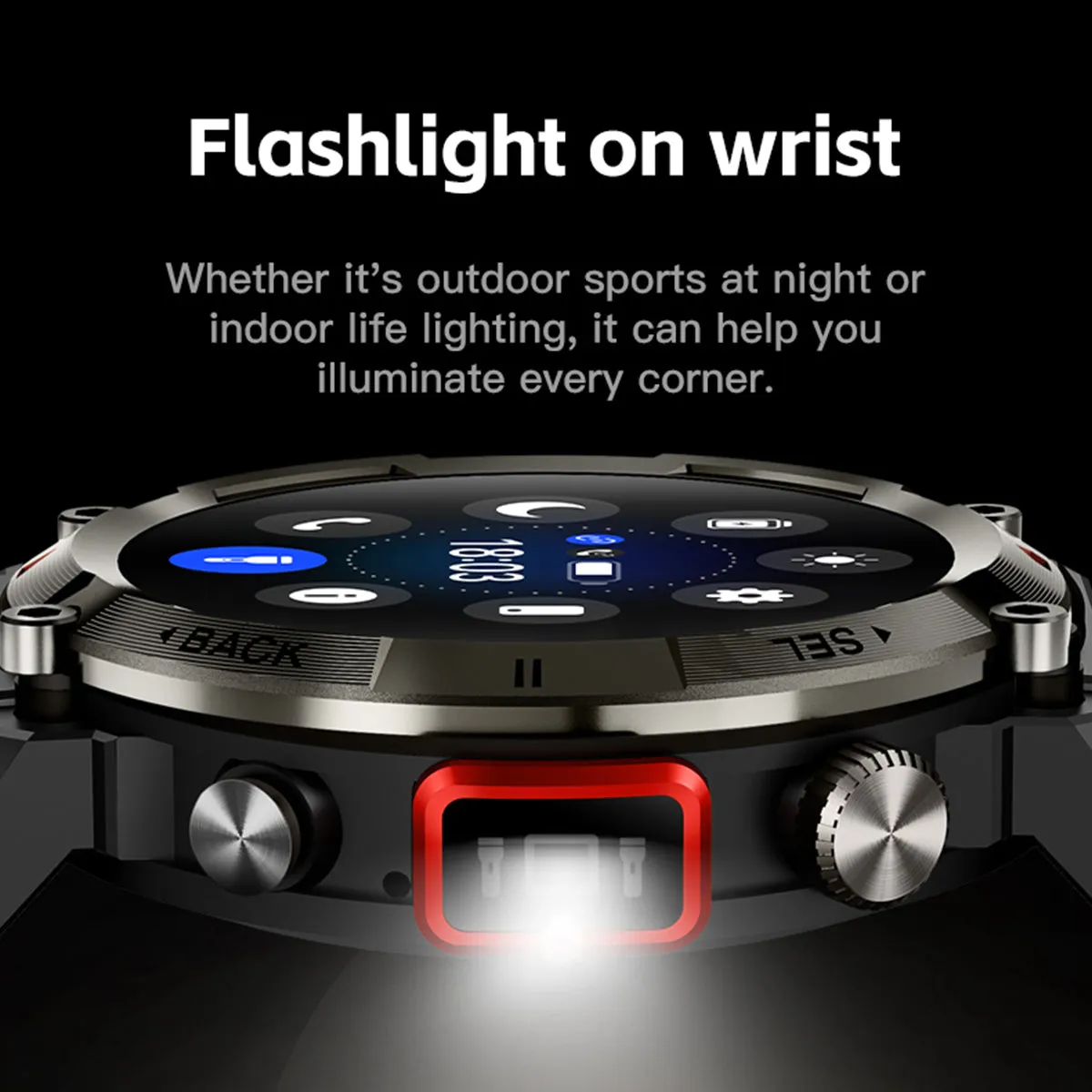 EIGIIS Smart Watch(Receive & Dial), Smartwatches with LED Flashing Light, 2023 Newest 1.45" TFT HD Full Touch Screen, Smart Watch for Men Women, Smart Watch with Health Tracker/Fitness Tracker/Call/Text/Flashlight