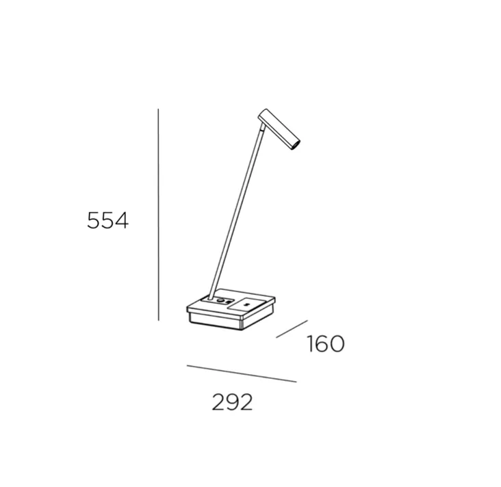 ELA Black & Brass Detail Elegant Directional Table Light With USB Device Charge - ID 10743