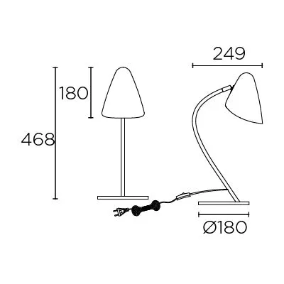 GAN Black Aluminium & Gold Adjustable Table Light - ID 10728