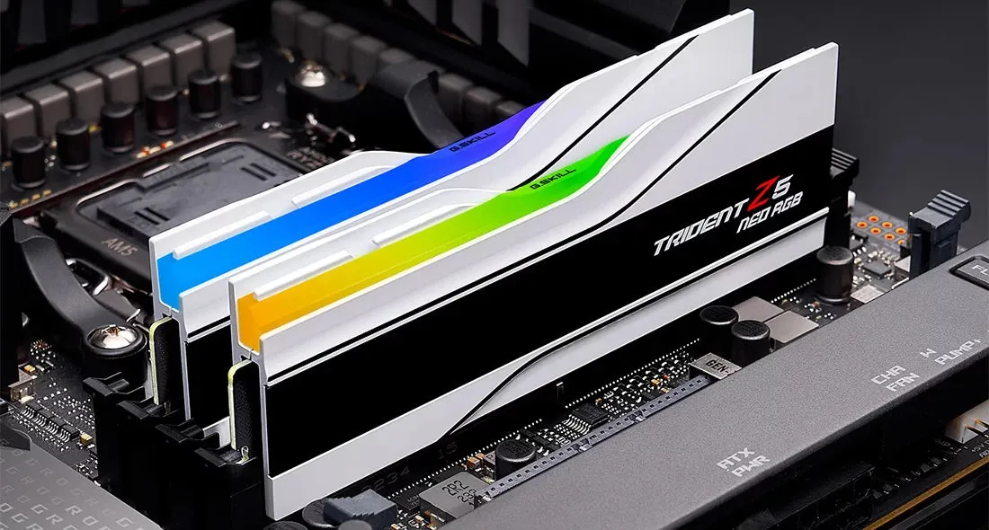 G.SKILL 32GB Kit (2x16GB) Trident Z5 Neo RGB White F5-6000J3036F16GX2-TZ5NRW DDR5 6000MHz Memory (AMD EXPO & Intel XMP 3.0)